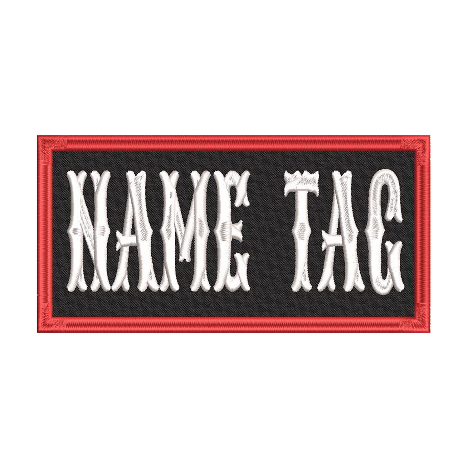 4 x 2 Custom Embroidered Name Tag Biker Patch