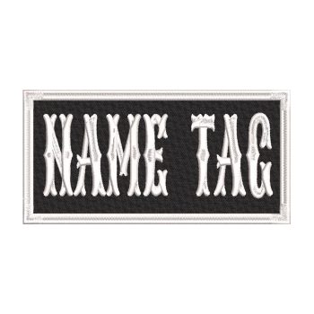 NC PATCHES Custom Embroidered Name Tag Biker 5 X 2