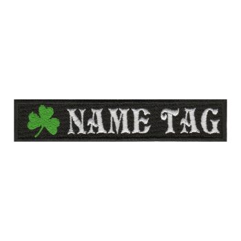 Irish Clover Custom Embroidered Name Tag Biker Patch
