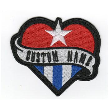 Cuban Heart Flag Custom Name Tag Biker Vest Patch