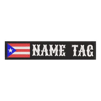 Puerto Rican Flag Name Tag Biker Patch