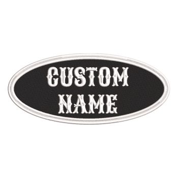 4 inches Oval Custom Embroidered Name Tag Biker Patch