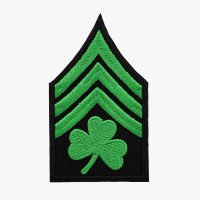IRISH SHAMROCK SERGEANT MILITARY CLOVER LUCKY PATCH