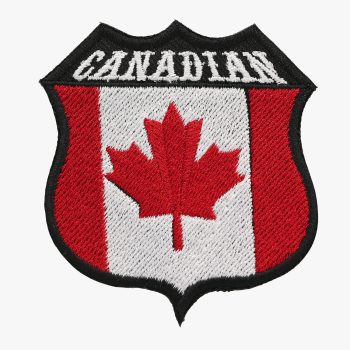 Canadian Embroidered Shield Biker Patch