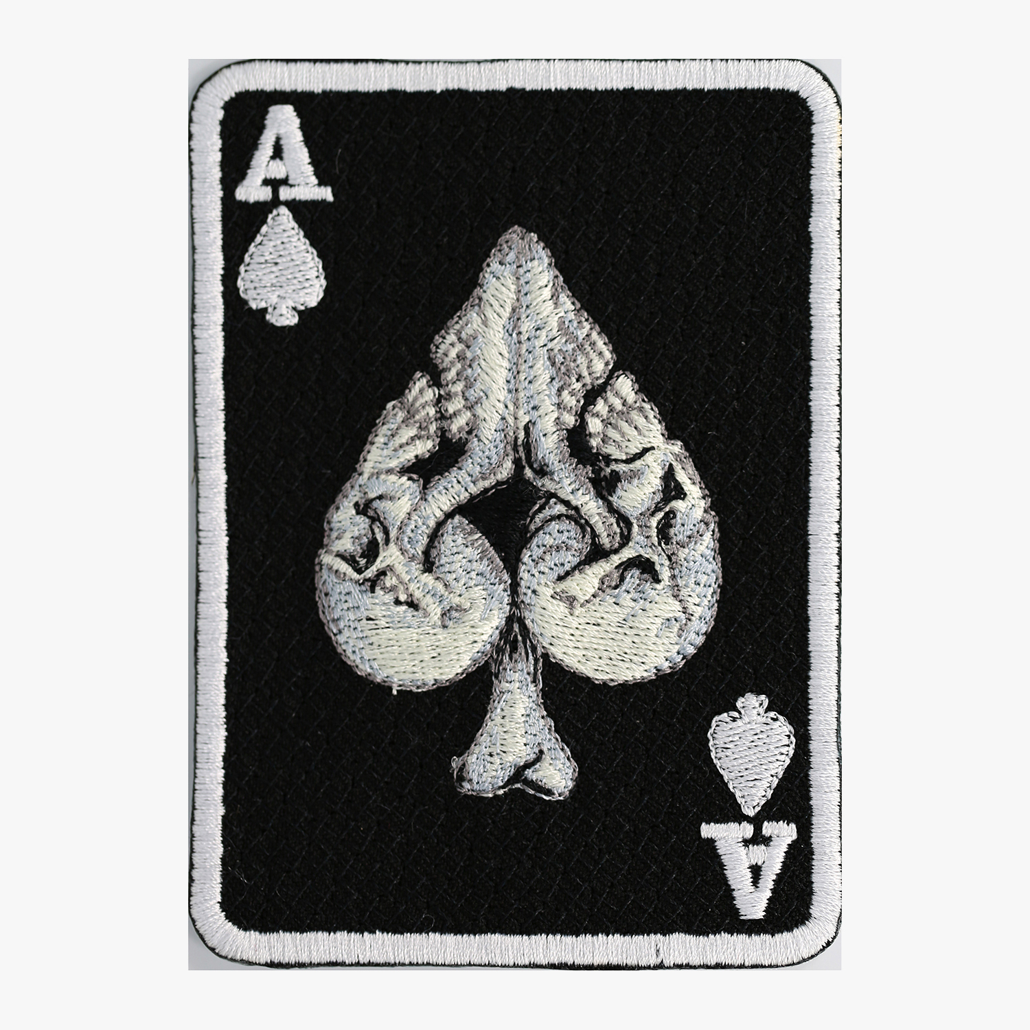 ACE of SPADE SKULL BIKER EMBROIDERY PATCH