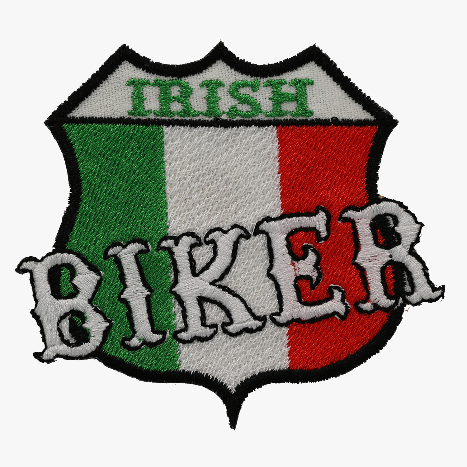 IRISH BIKER FLAG EMBROIDERY SHIELD PATCH