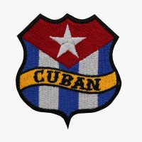 CUBAN FLAG BANNER SHIELD BIKER MC PATCH