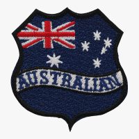 AUSTRALIAN FLAG BANNER SHIELD BIKER MC PATCH