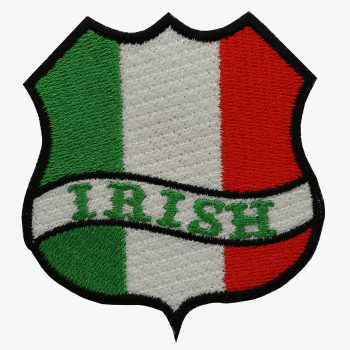 IRISH FLAG BANNER SHIELD BIKER MC PATCH