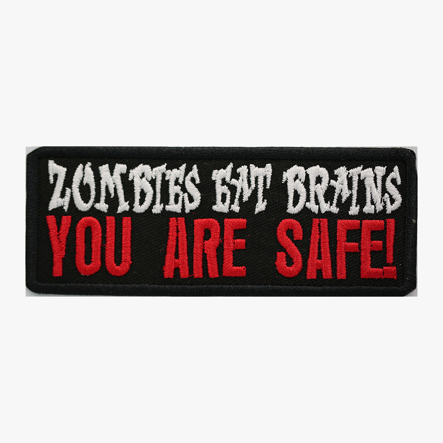 ZOMBIES EAT BRAINS Embroidered Biker Cut Patch