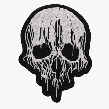 New Melted Skull Embroidered Biker Vest Patch