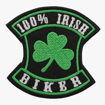 100 PERCENT IRISH BIKER Embroidered Patch