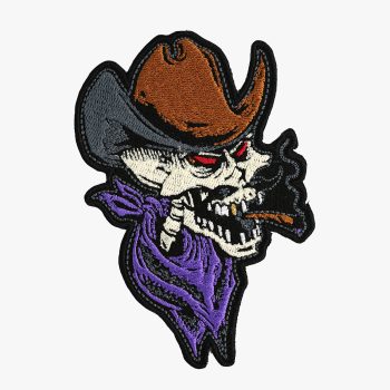 Bikers Cowboy Skull Embroidered PATCH