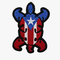 PUERTO RICO BIKER TURTLE FLAG EMBROIDERED PATCH