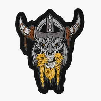 Viking Skull Biker Vest Embroidered Patch
