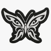 Butterfly Tribal Embroidery Women Biker Cut Patch