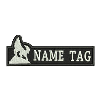 Howling Wolf Custom Name Tag Biker Vest patch