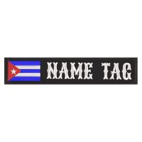 Cuban Flag Custom Name Tag Biker Vest Patch