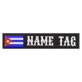 Cuban Flag Custom Name Tag Biker Vest Patch