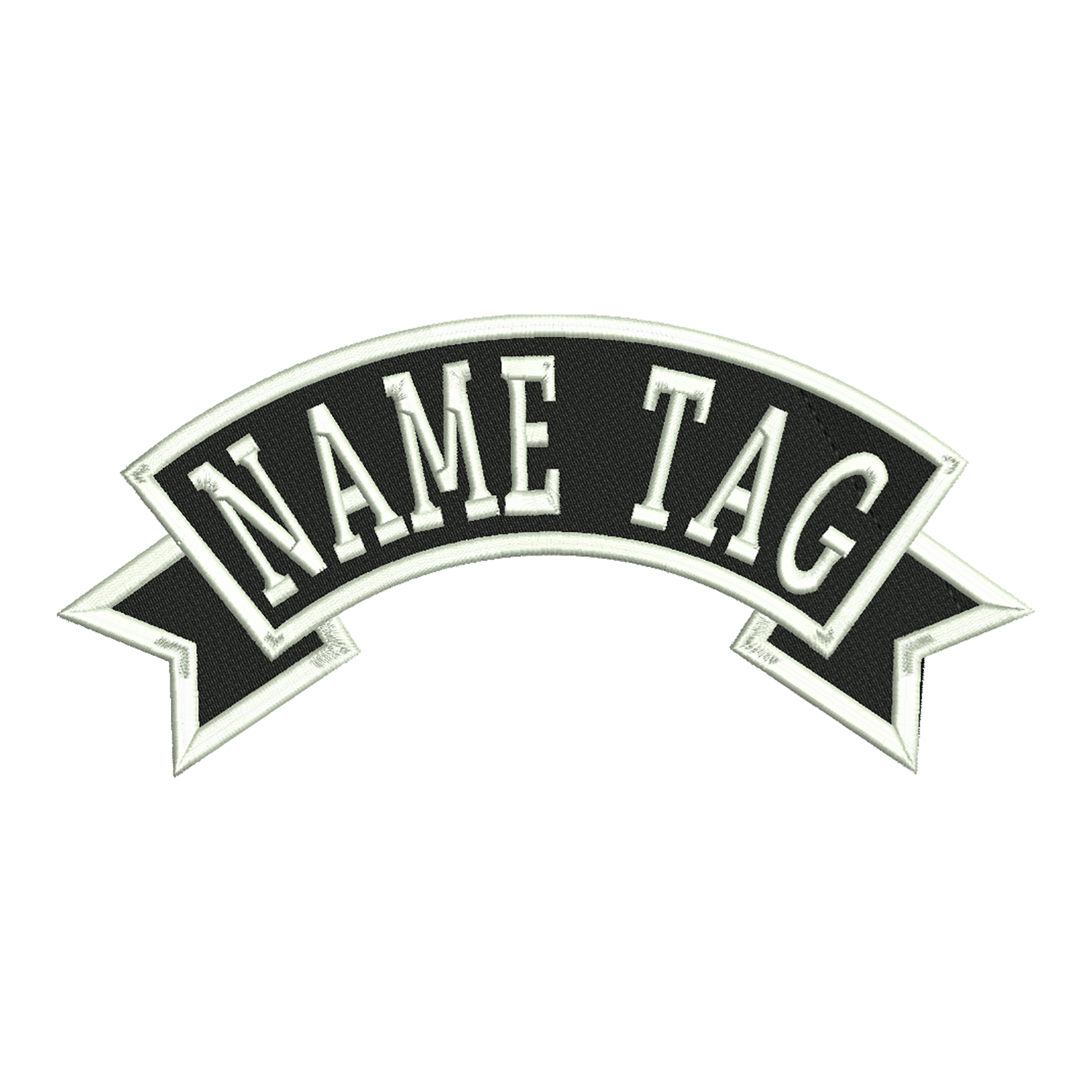 Custom Embroidered 4.1" x 1.5"  Banner Name Tag  Biker patch 