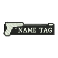Shooting Up Gun Custom Name Tag Biker Patch