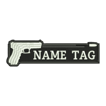 Shooting Up Gun Custom Name Tag Biker Patch