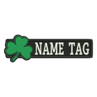 New Irish Clover Custom Embroidered Name Tag Biker Patch