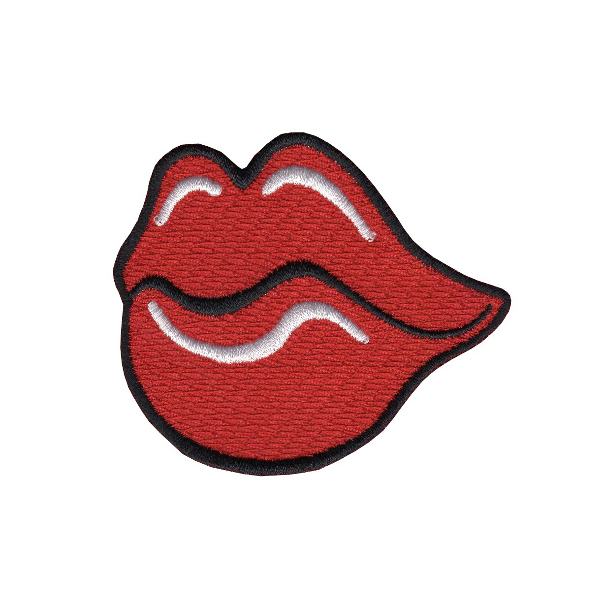 Red Lips Biker Embroidered Ladys Patch left