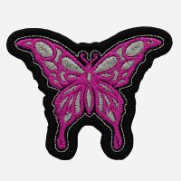 New Fuchsia Butterfly Embroidered Women Cut patch
