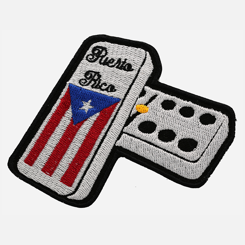 Puerto Rico Dominoes Embroidered Biker Vest Patch