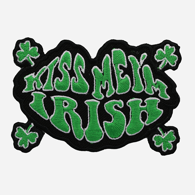 Kiss Me I'm Irish Funny Embroidered Cut Patch