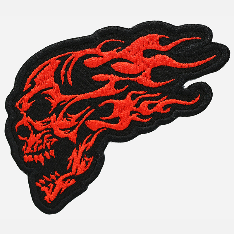 Details about   Skull Flames Motorcycle Patch Biker Vest Jacket 3.5” X 2” Iron On 