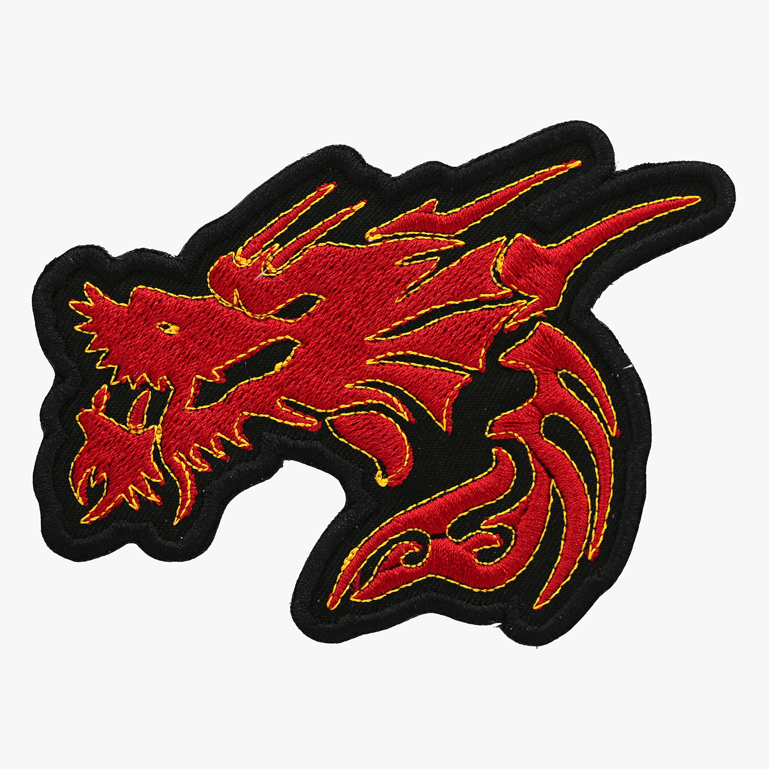 Red Dragon Biker Embroidered Leather Vest Patch