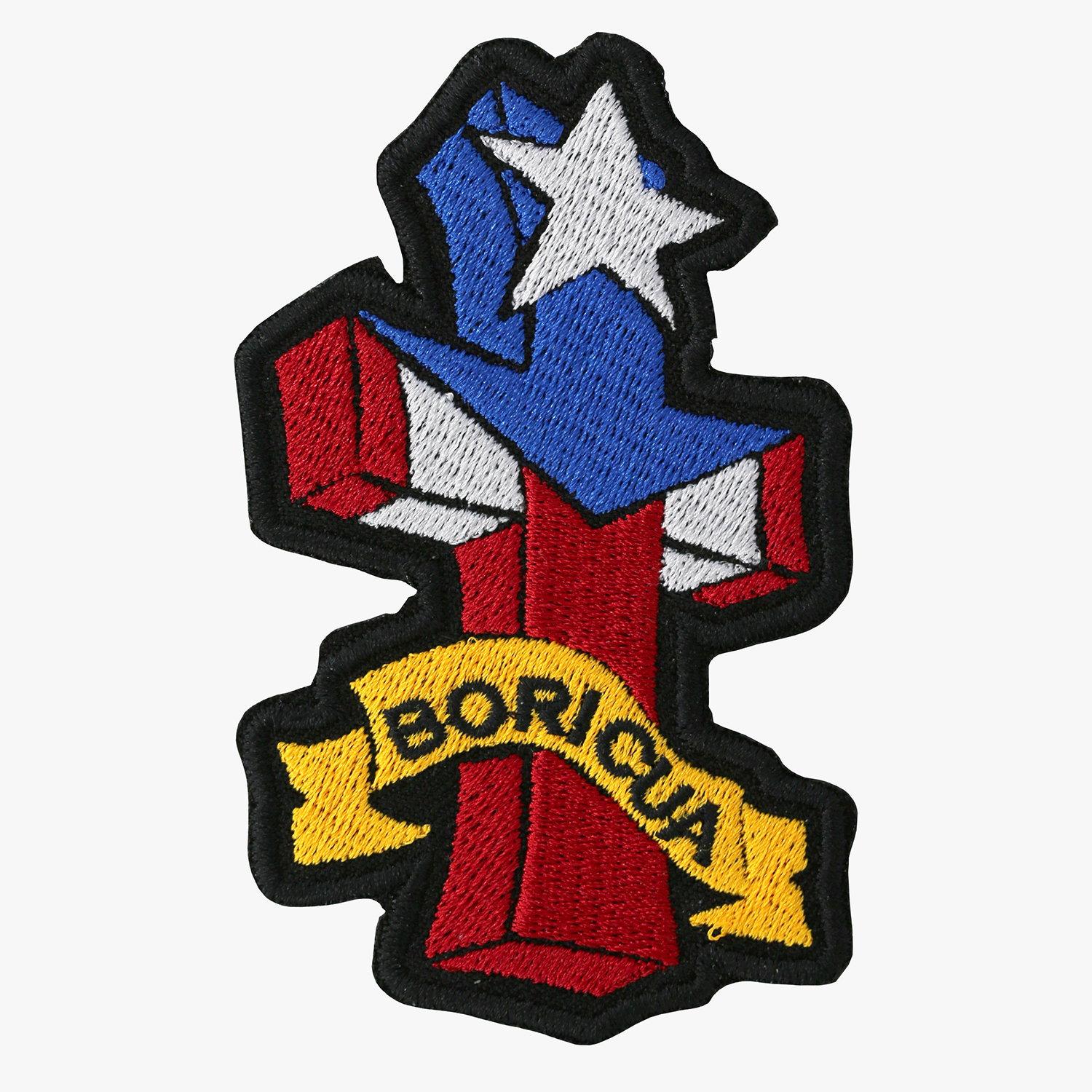 Puerto Rico Cross Flag Embroidered Biker vest Patch