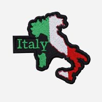 Italy Map Flag Embroidered Biker Vest Patch