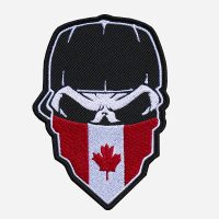 Skull With Cap And Canada Flag Bandanna Embroidered Patch