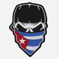 Skull with Cap and Cuban Flag Bandanna embroidered Patch