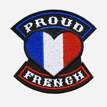 Proud French Flag Embroidered Biker Vest Patch