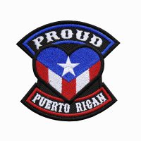 Proud Puerto Rican Flag Embroidered Biker Leather Vest Patch