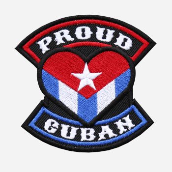 Proud Cuban Flag Embroidered Biker Leather Vest Patch