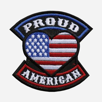 Proud American Flag Embroidered Biker Leather Vest Patch