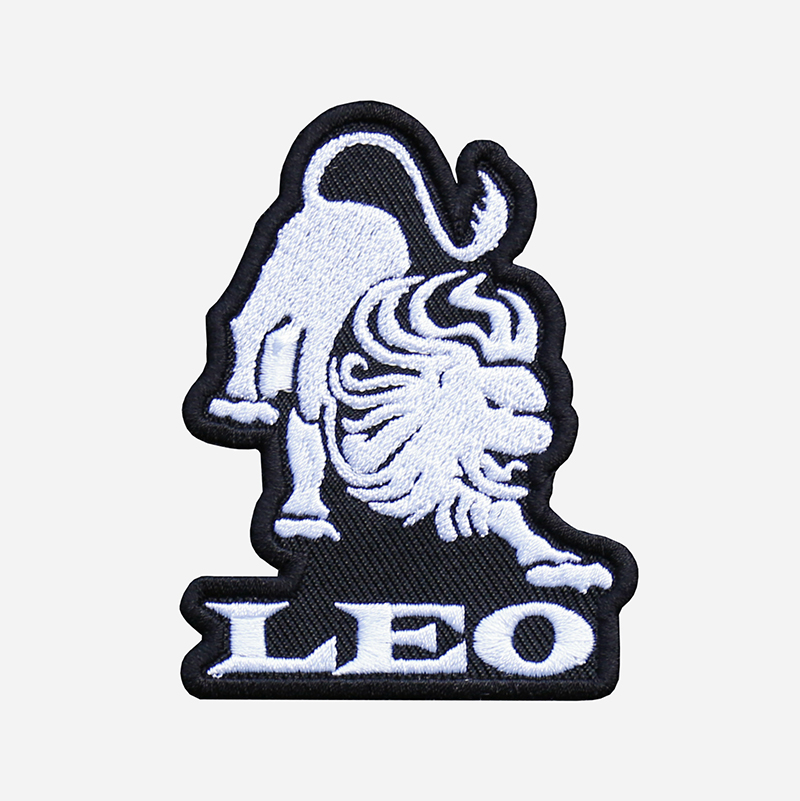 Leo Embroidered Biker Vest Zodiac Symbol Patch