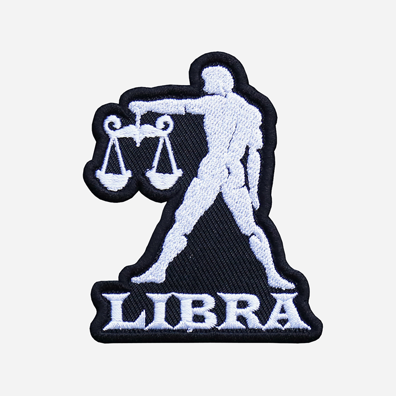 Libra Embroidered Biker Vest Zodiac Symbol Patch