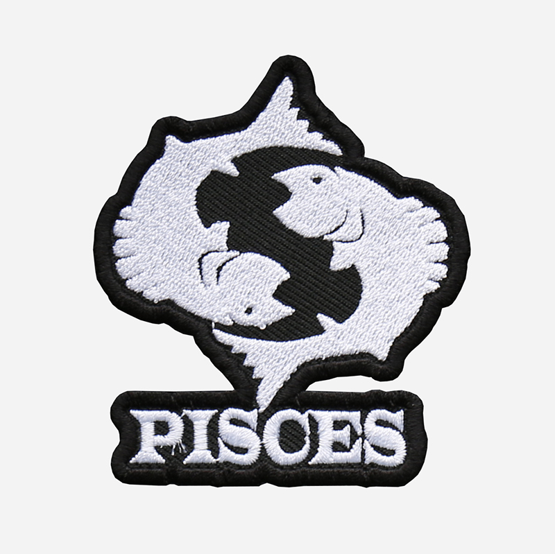 Pisces Embroidered Biker Vest Zodiac Symbol Patch