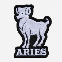 Aries Embroidered Biker Vest Zodiac Symbol Patch