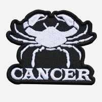 Cancer Embroidered Biker Vest Zodiac Symbol Patch