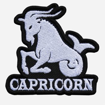 Capricorn Embroidered Biker Vest Zodiac Symbol Patch