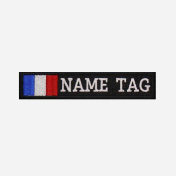France Flag Custom Embroidered Name Tag
