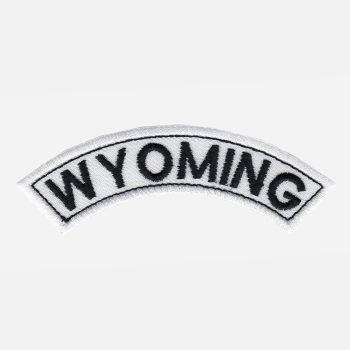 Wyoming Mini Top Rocker Embroidered Vest Patch
