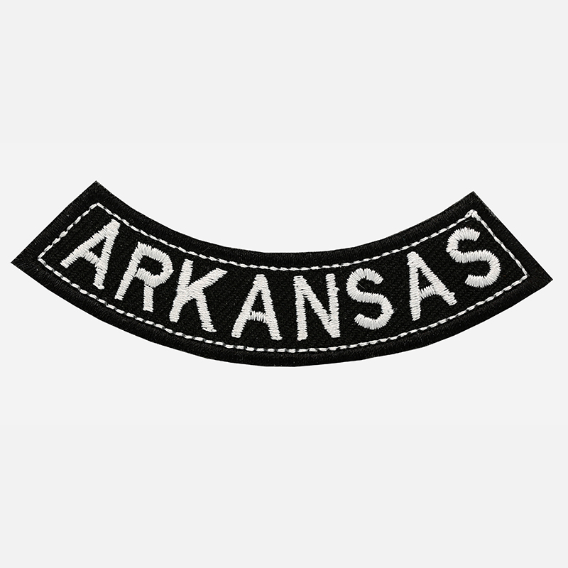 Arkansas Mini Bottom Rocker Embroidered Vest Patch